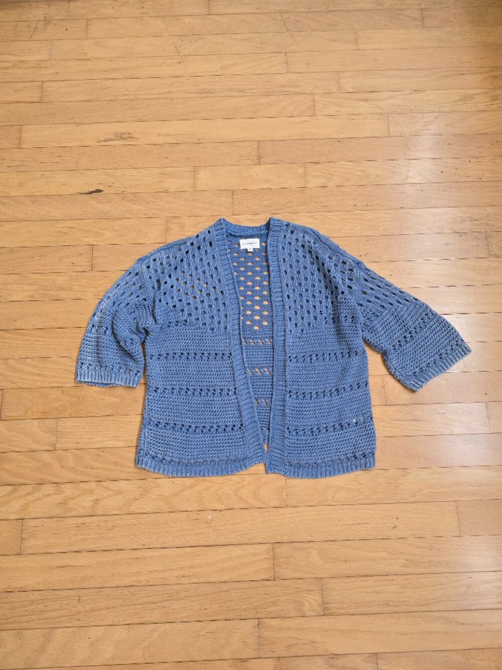 Lucky Brand | Whimsy Blue Open Front Chunky Knit Boho Cardigan Sweater | WMS M